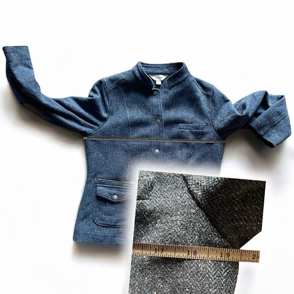 Vintage LL Bean Stonington Herringbone Tweed Jacket Womens Size M Elbow Patch - Picture 5 of 10